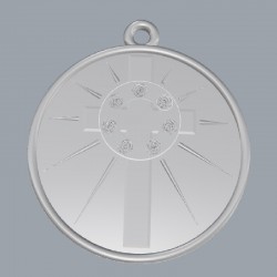 Symbolbild Amulett der Rosenkreuzer (Material: Aluminium), Vorderseite