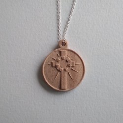 (Arbeitsbild) Amulett der Rosenkreuzer (Material: Buchenholz), Vorderseite