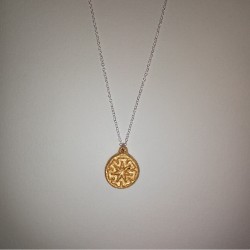 Kleines Amulett des Planetensiegel Sonne: Buchenholz vergoldet